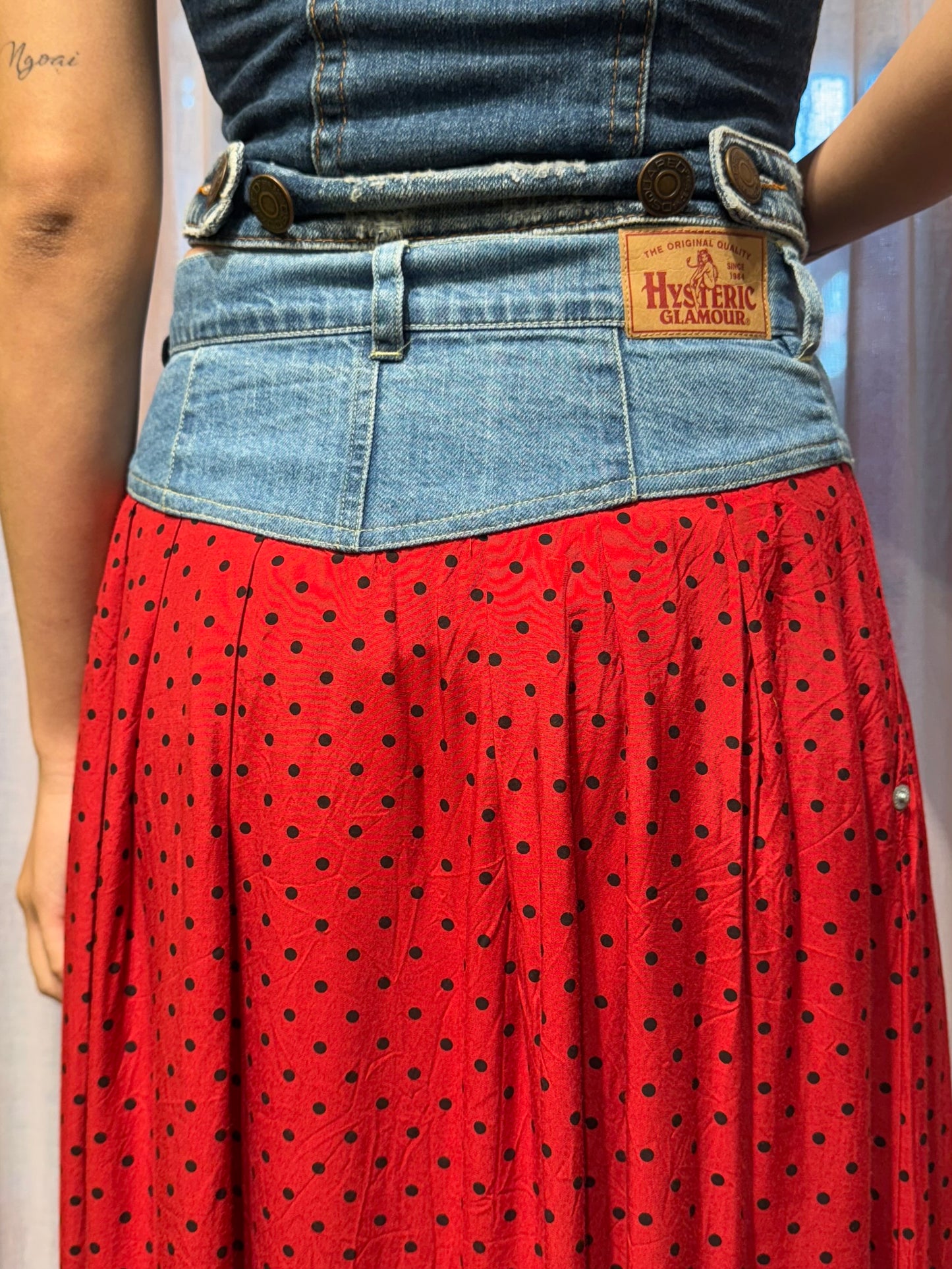 Hysteric Glamour Denim Polka Dot Skirt
