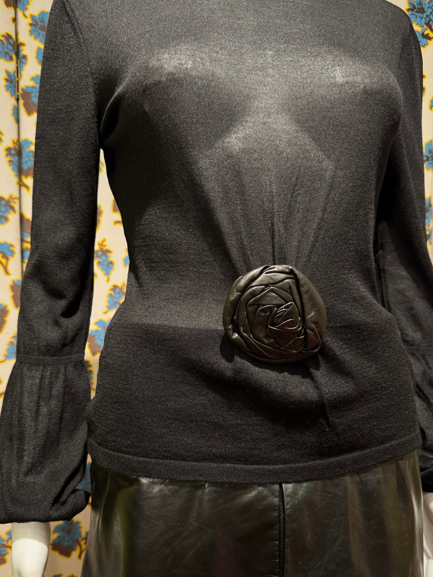 Gucci F/W 1999 Leather Rosette Top