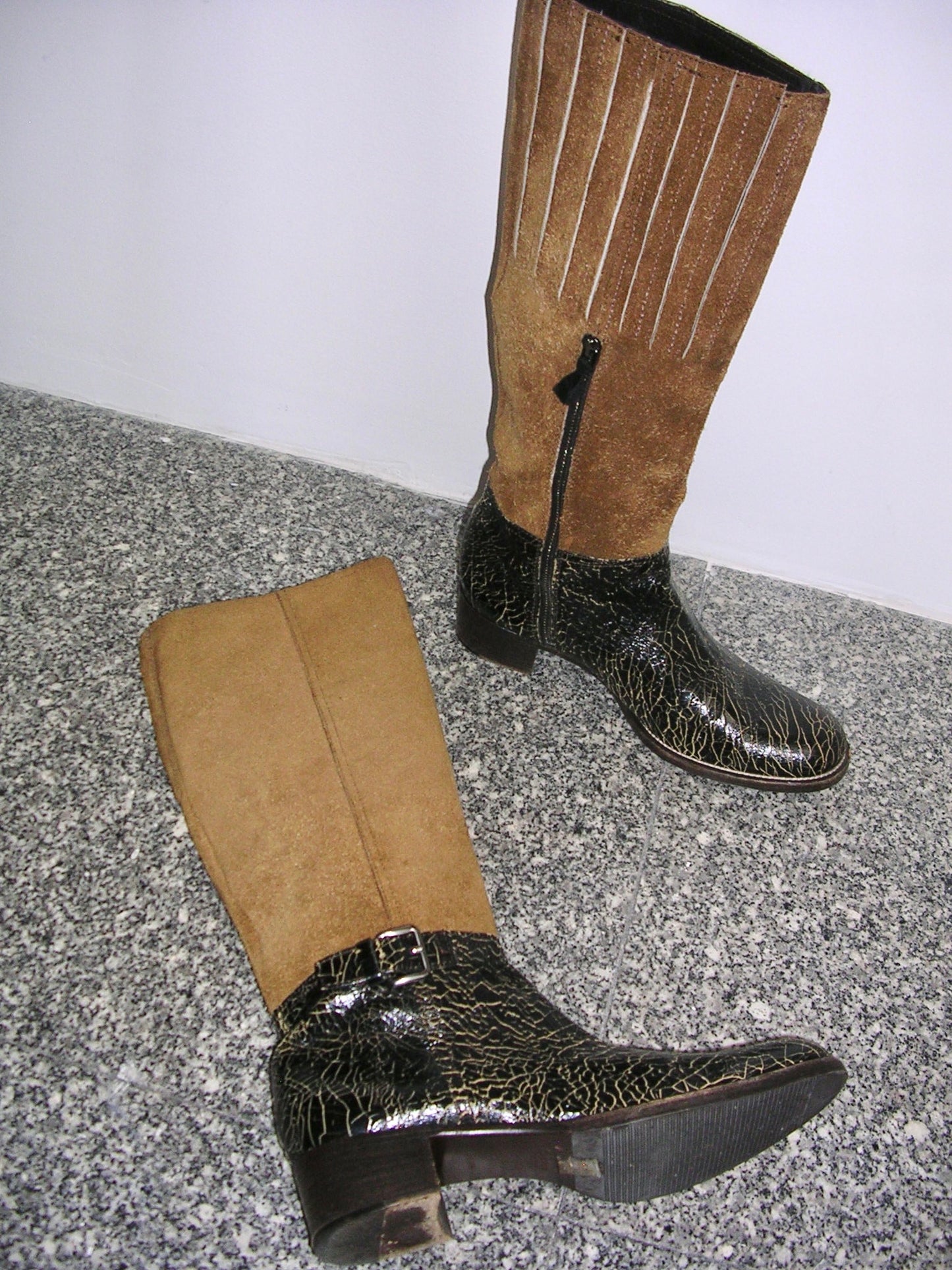 Miu Miu Cracked Leather Riding Boots 39.5