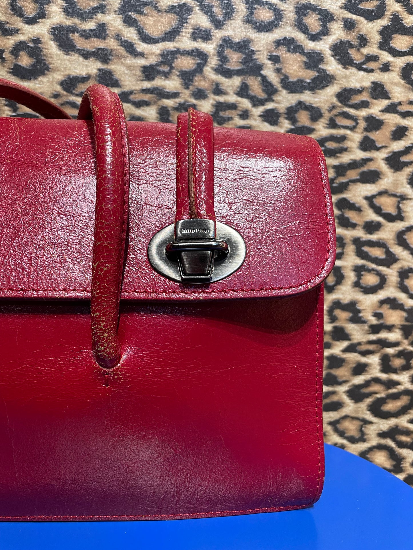 Miu Miu F/W 2001 Red Cracked Leather Bag
