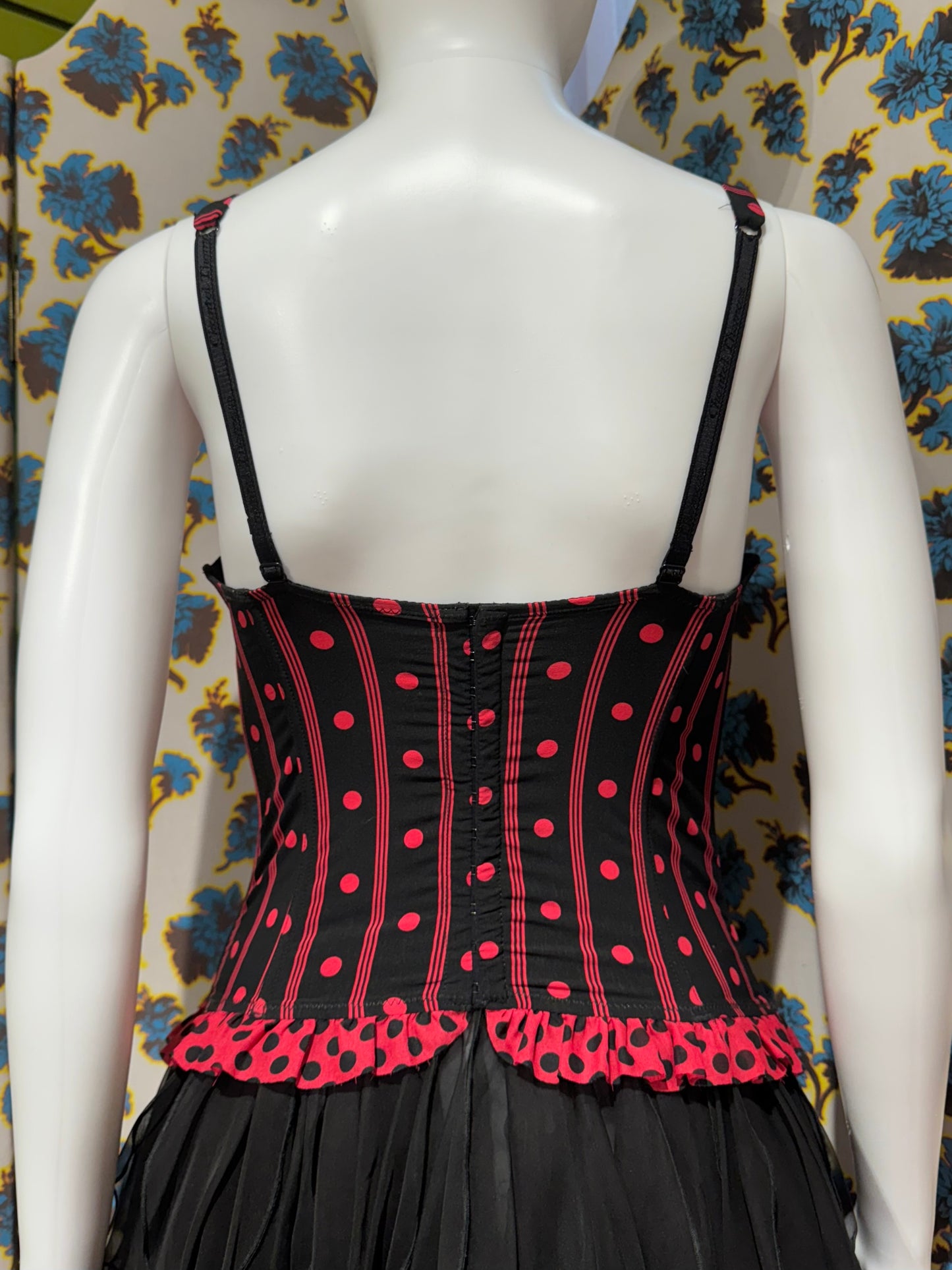 Chantal Thomass Black and Red Polka Dot Corset