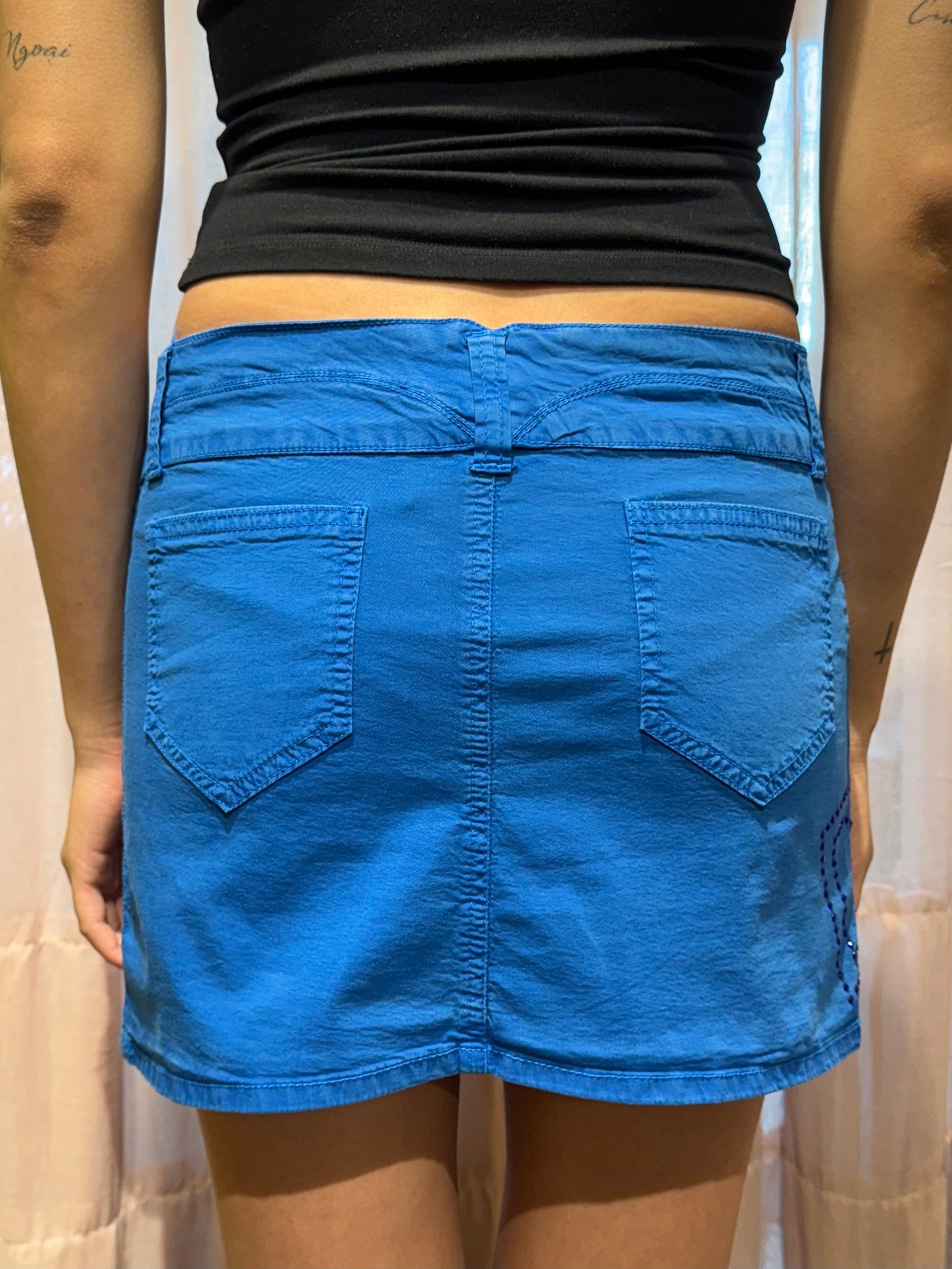 D&G Blue Bedazzled Mini Skirt