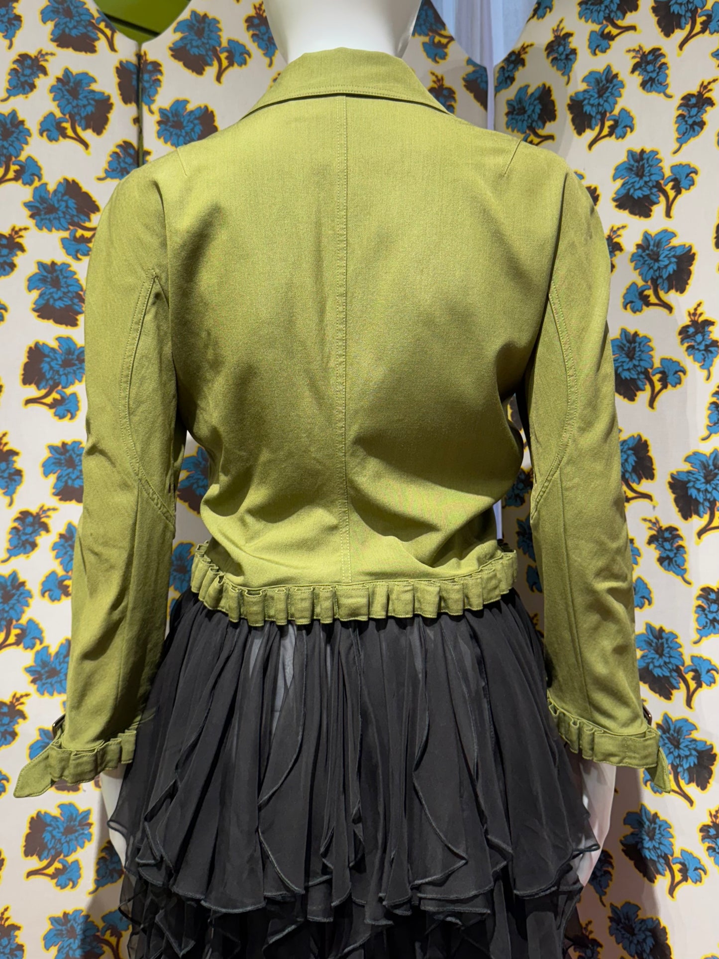 John Galliano Green Asymmetrical Jacket