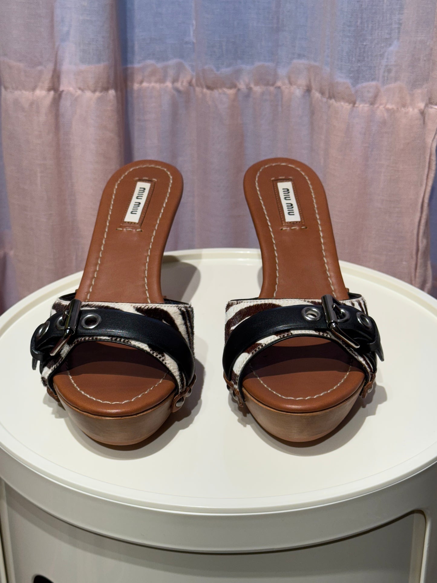 Miu Miu Pony Hair Mules 37.5