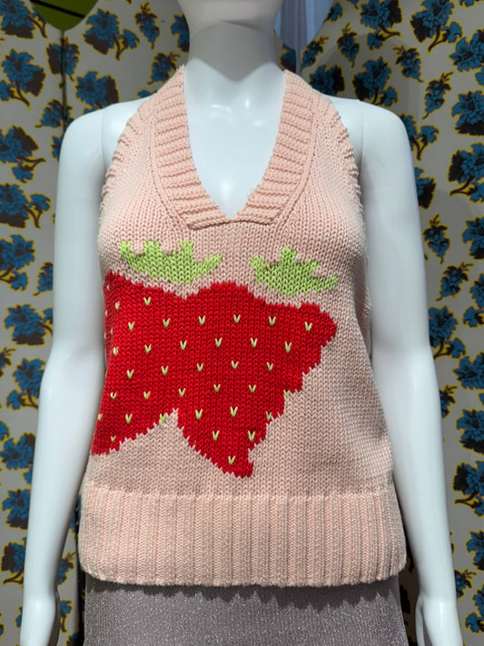 Sonia Rykiel Strawberry Knit Halter Top