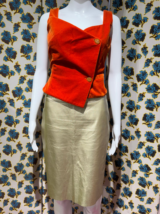 Vivienne Westwood Red Label 2002 Orange Velvet Bustier