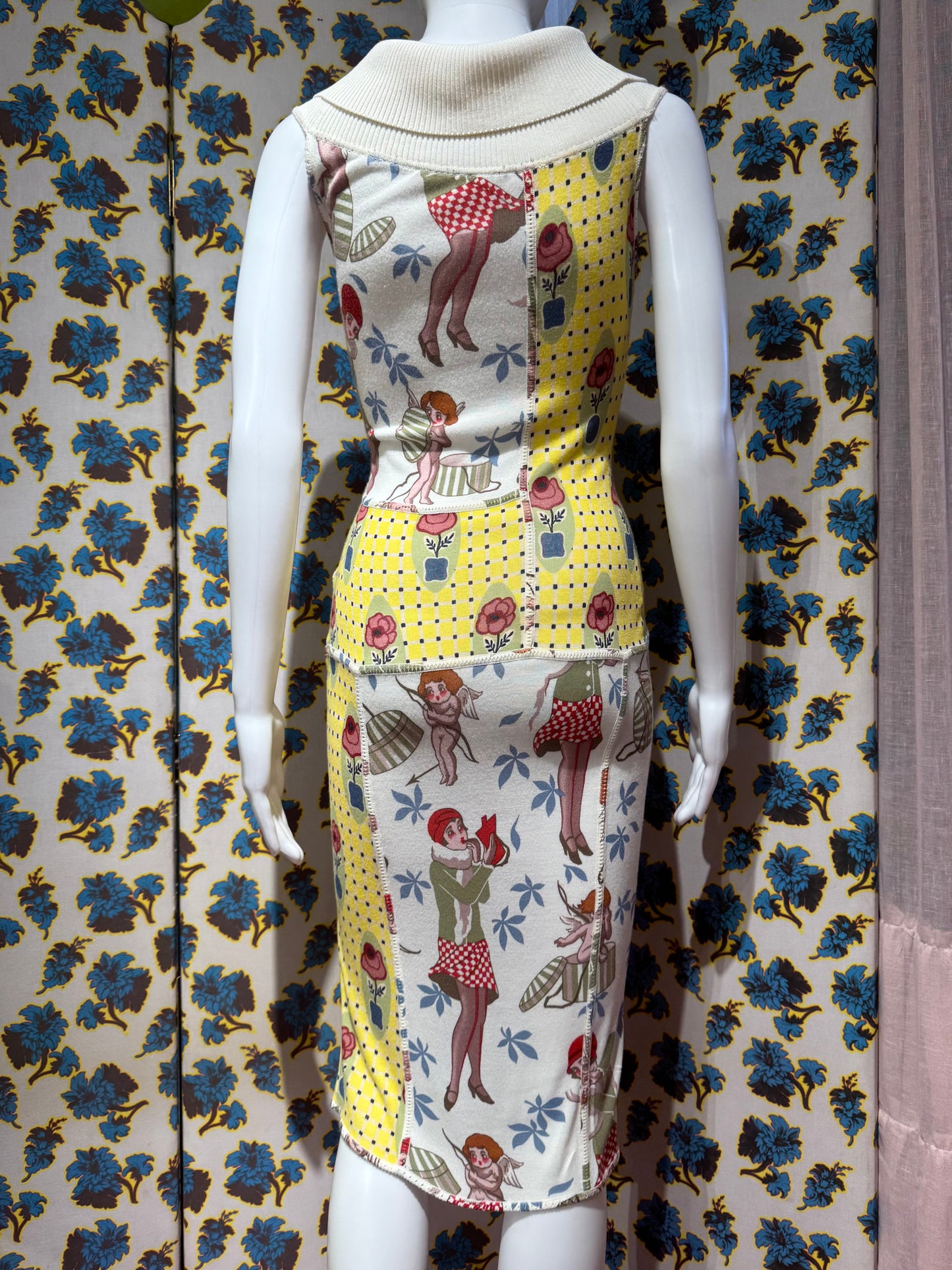 John Galliano Knit Patchwork Dress