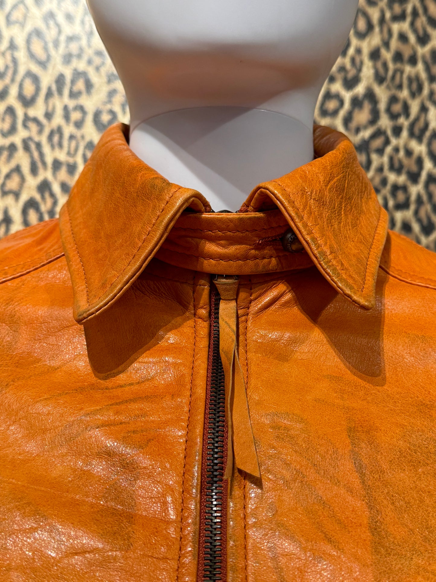 Patrizia Pepe Orange Leather Jacket