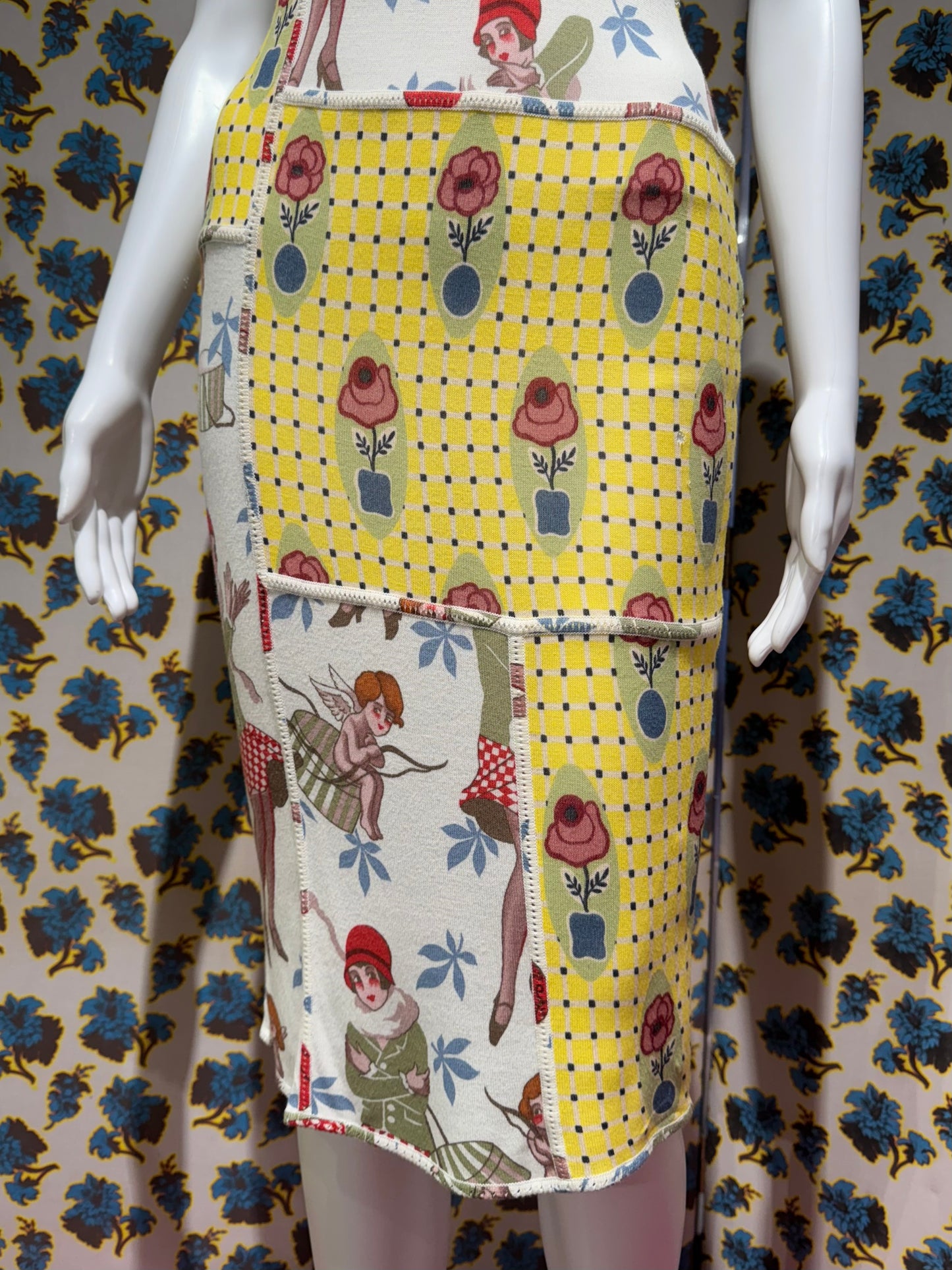 John Galliano Knit Patchwork Dress