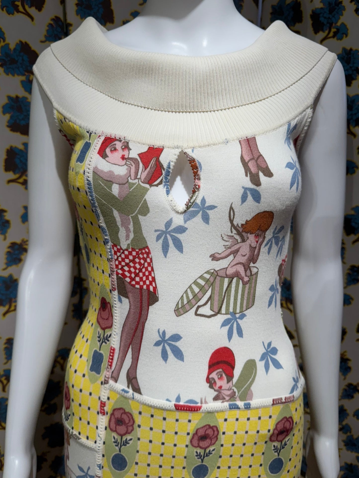 John Galliano Knit Patchwork Dress