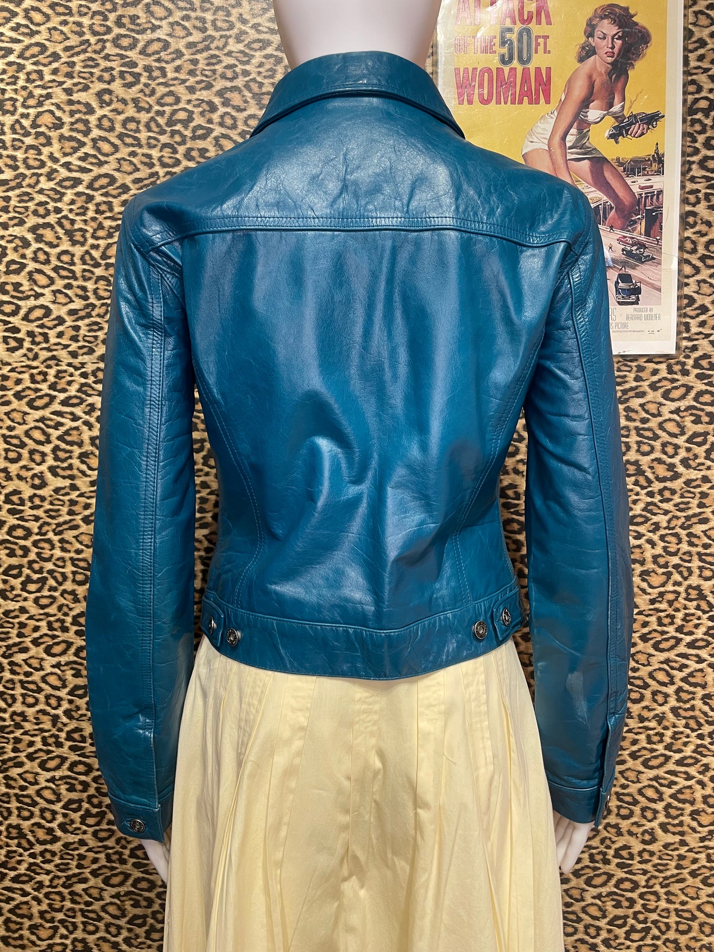GAP Teal Leather Jacket