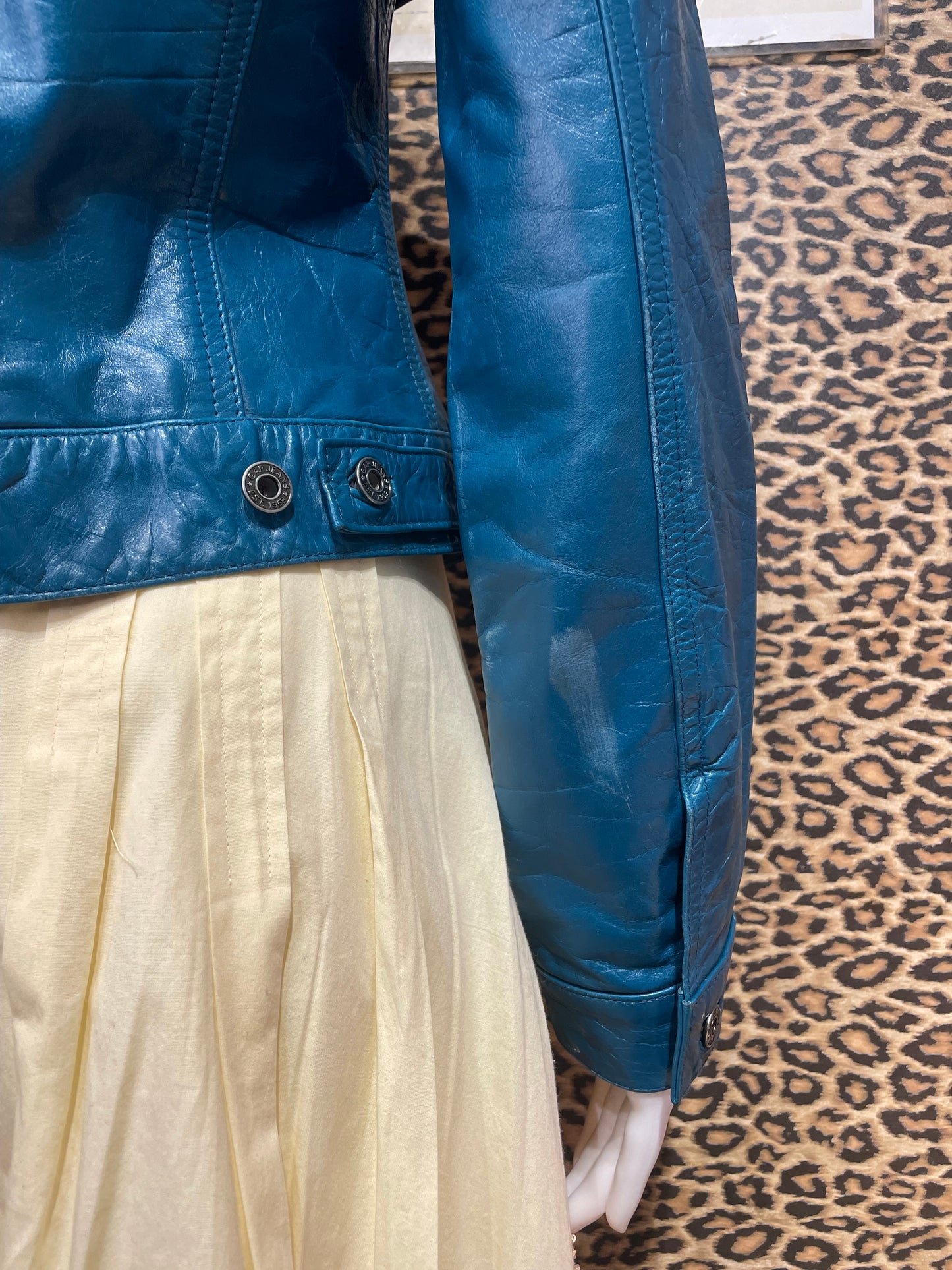 GAP Teal Leather Jacket