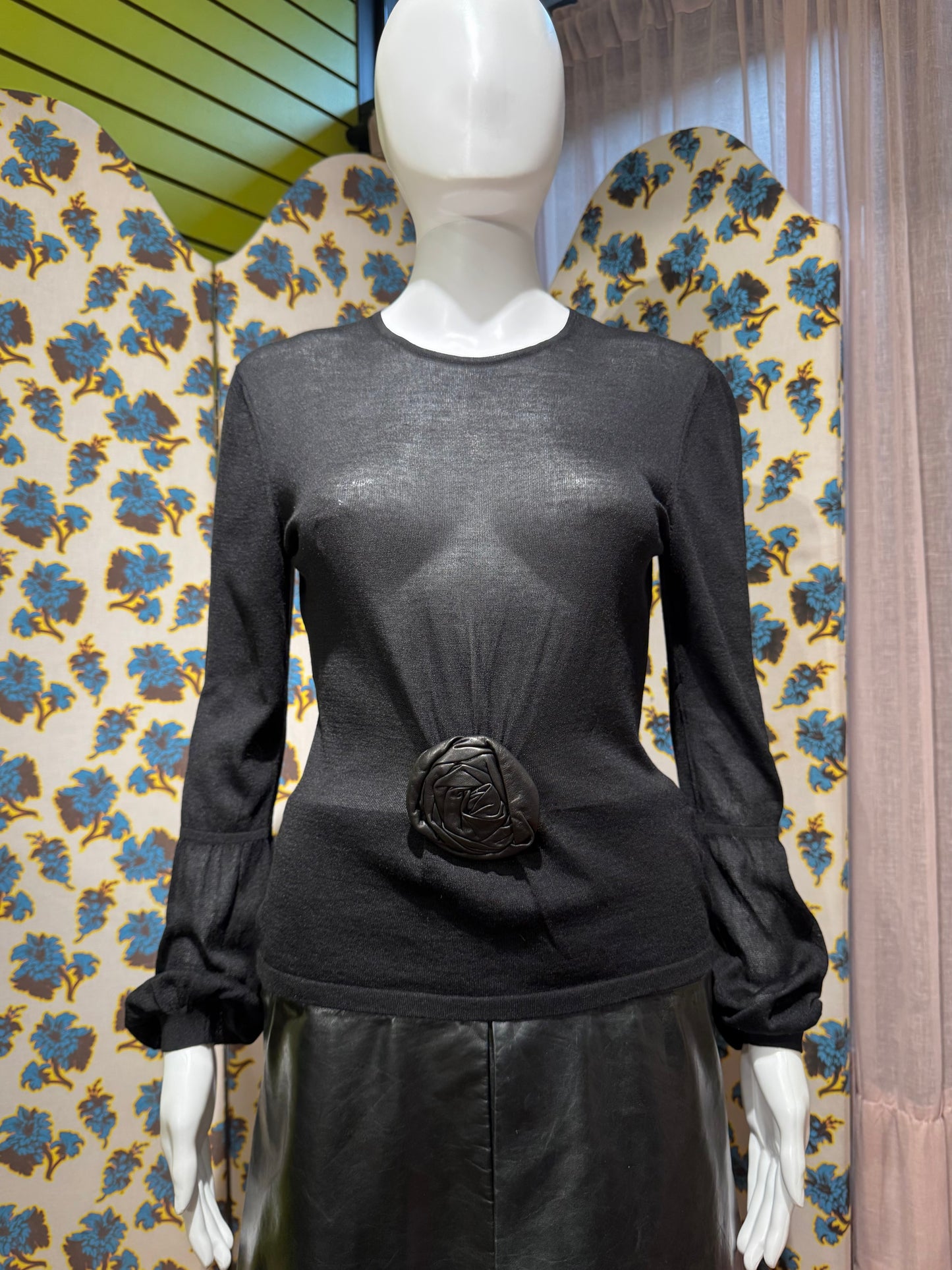 Gucci F/W 1999 Leather Rosette Top