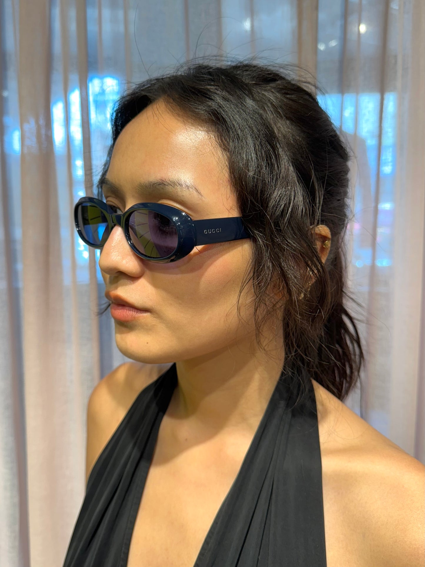 Gucci Blue Oval Sunglasses