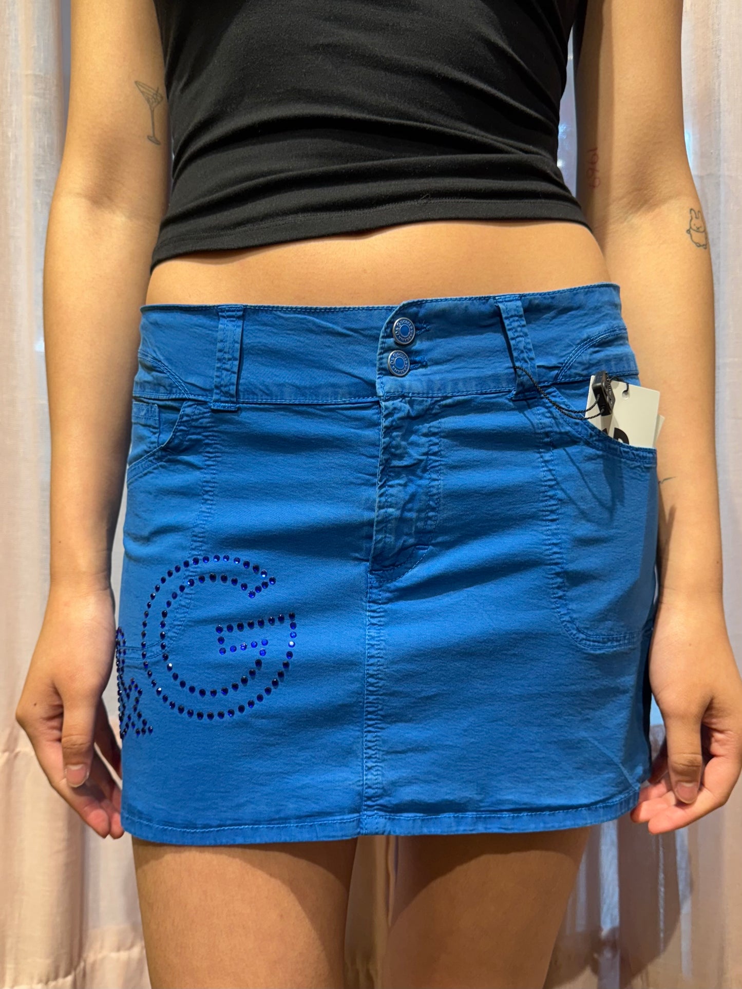D&G Blue Bedazzled Mini Skirt