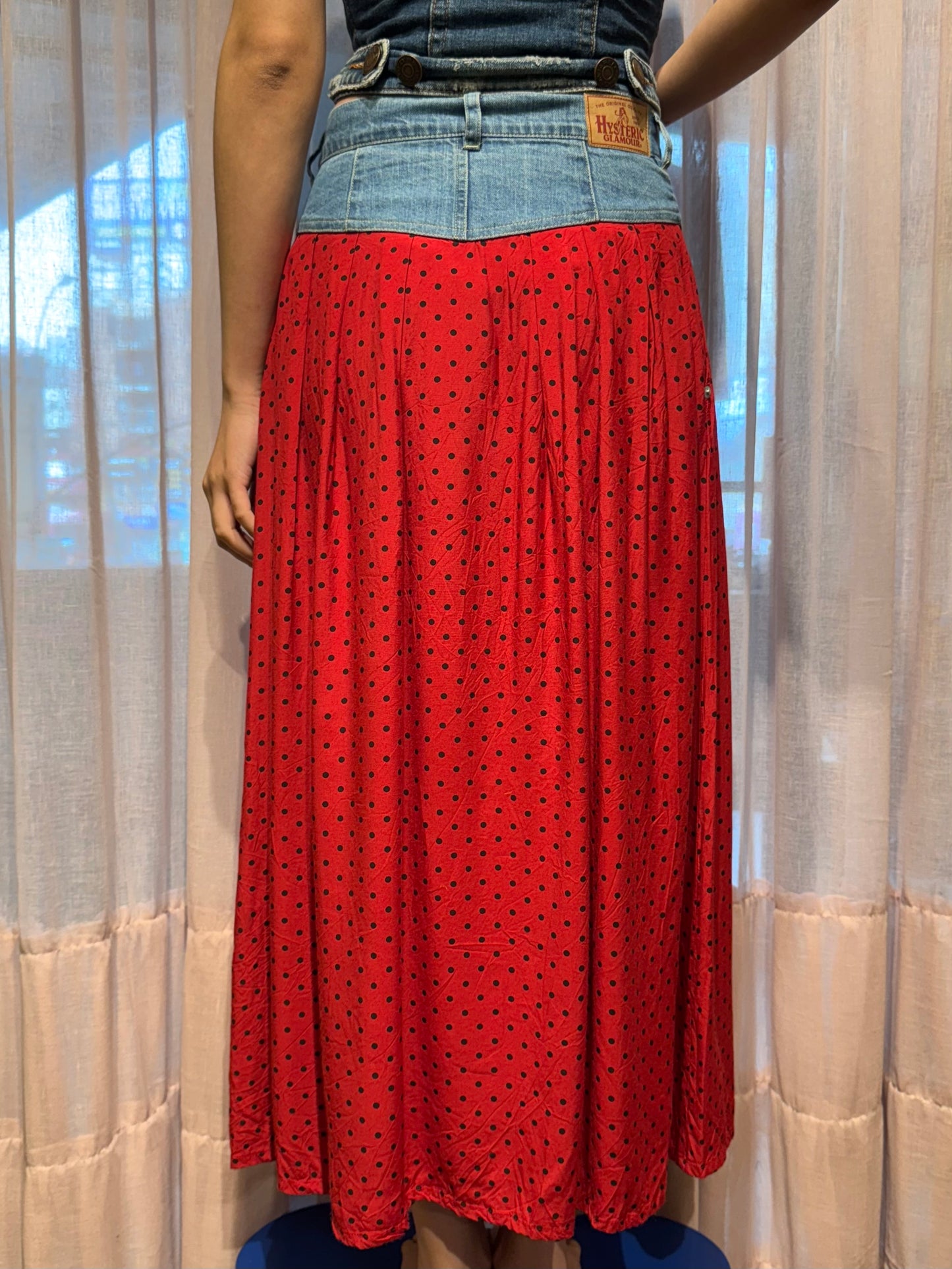 Hysteric Glamour Denim Polka Dot Skirt