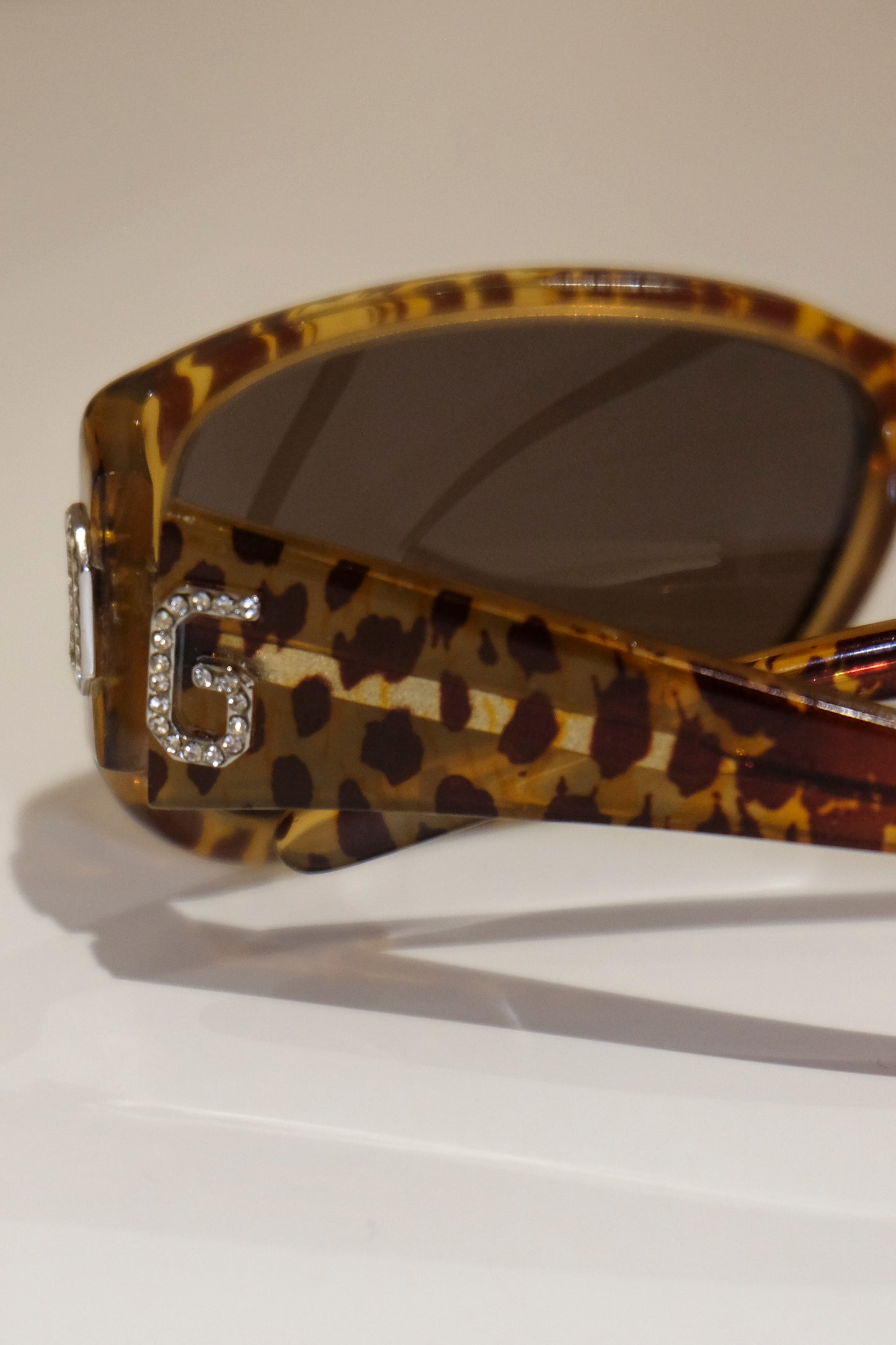 D&G Leopard Rhinestone Sunglasses