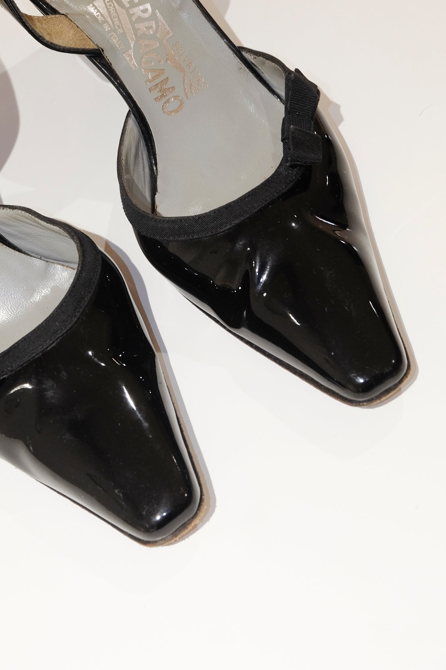 Ferragamo Patent Leather Slingbacks
