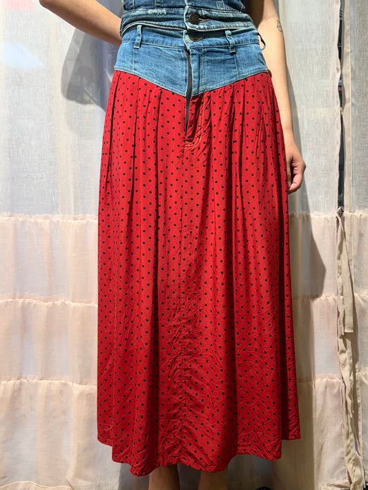 Hysteric Glamour Denim Polka Dot Skirt