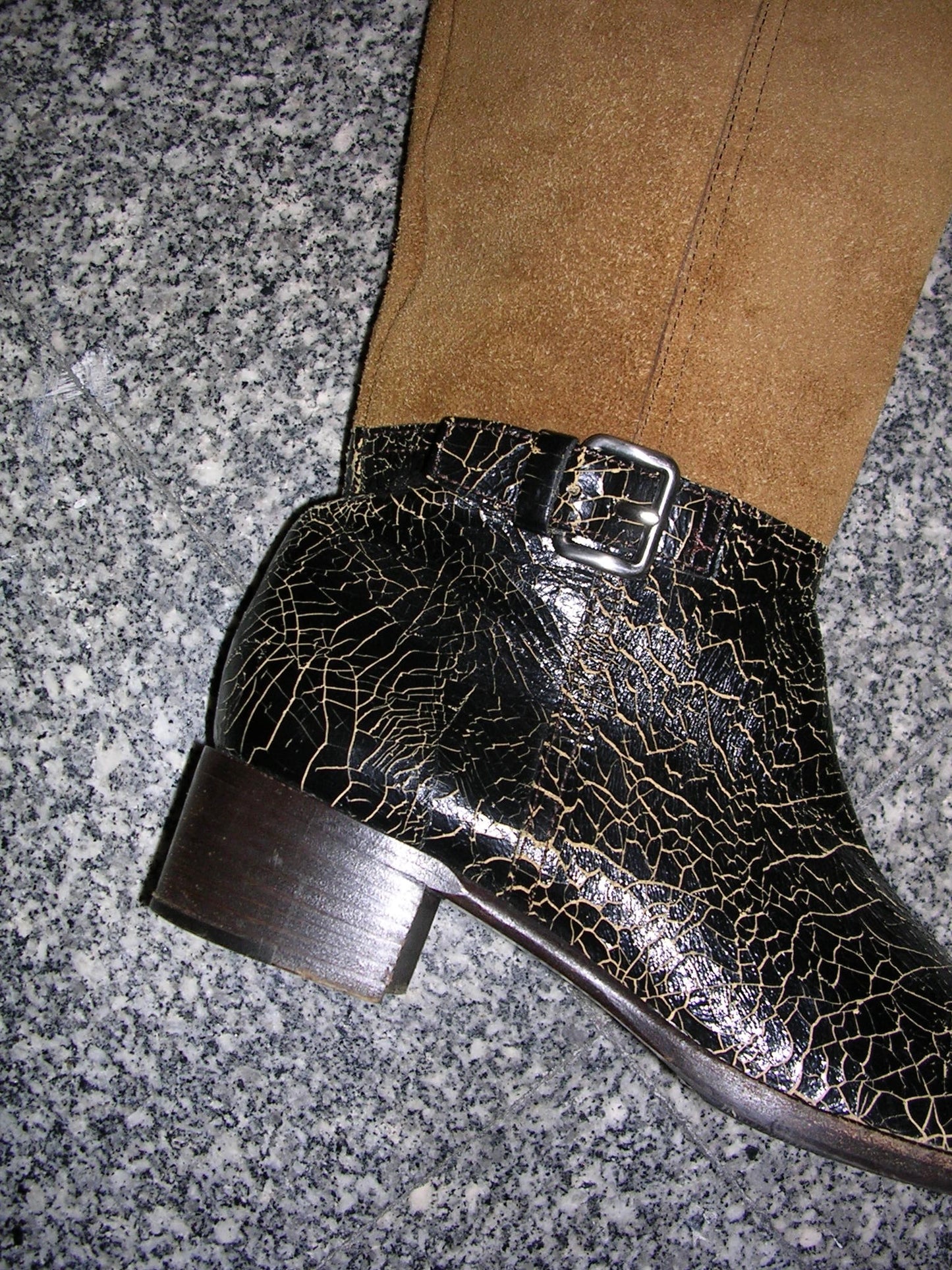 Miu Miu Cracked Leather Riding Boots 39.5