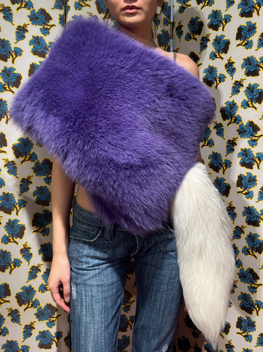 Miu Miu S/S 2016 Purple Fox Stole