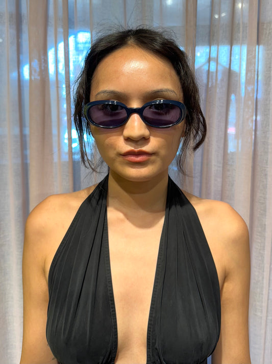 Gucci Blue Oval Sunglasses