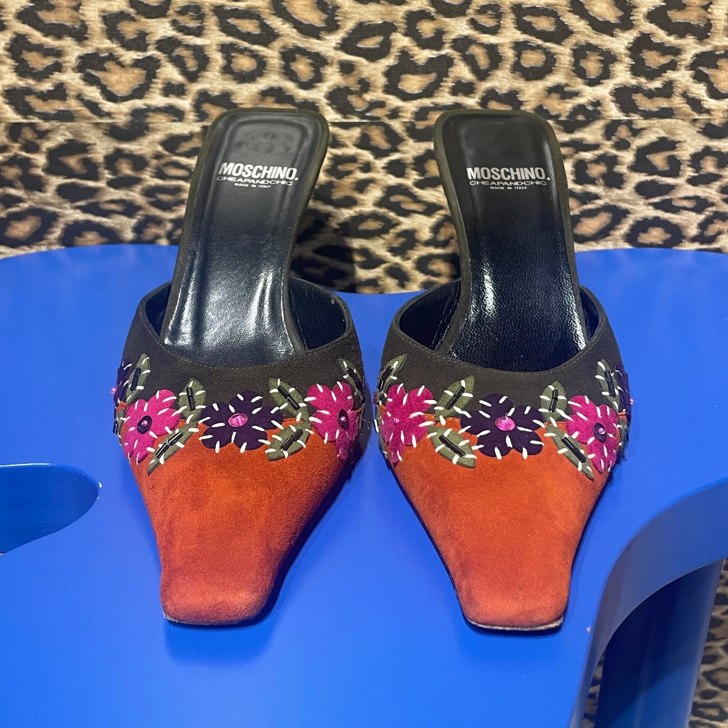 Moschino Cheap and Chic Flower Mules 38