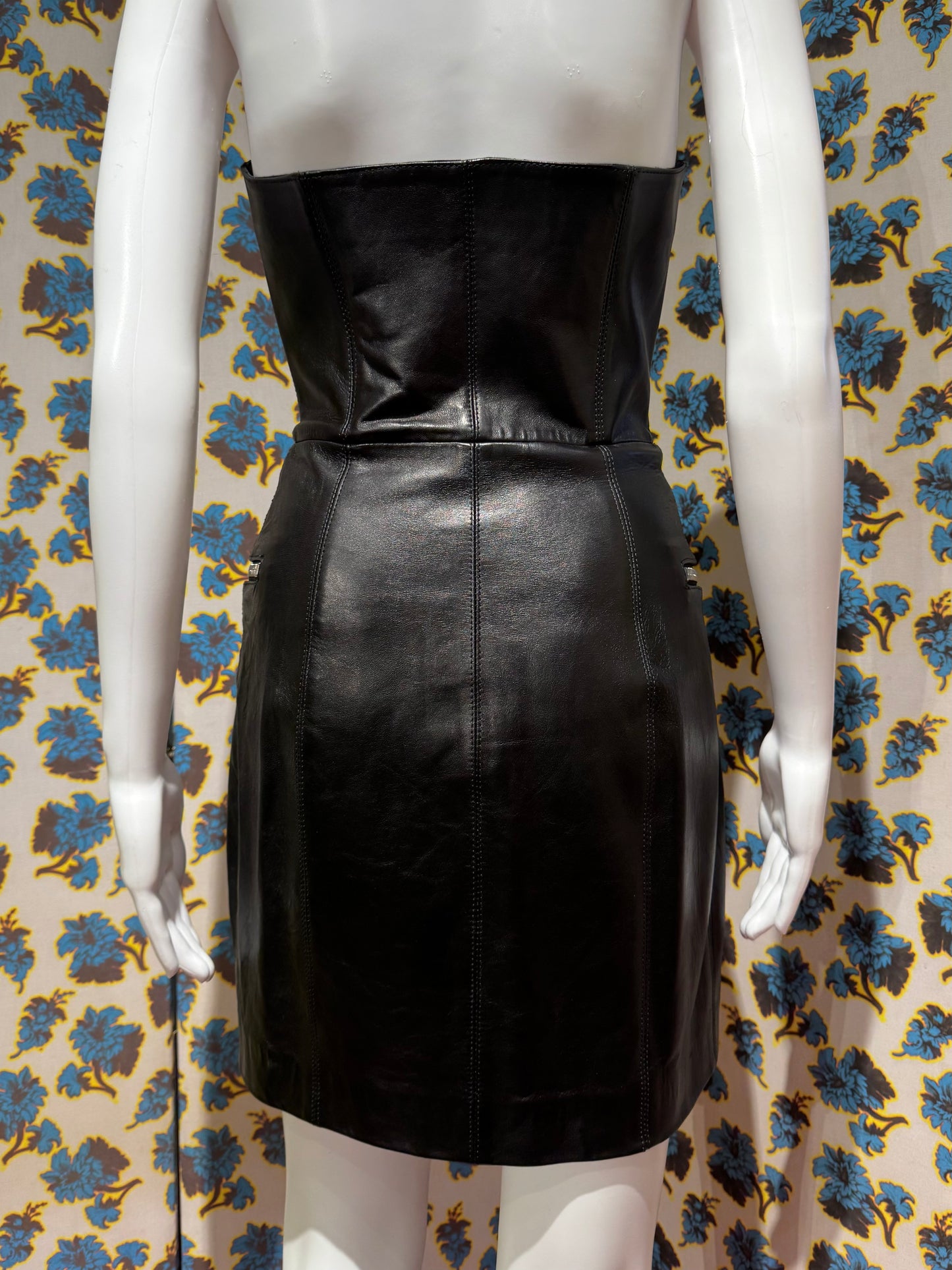 Plein Sud Leather Moto Dress