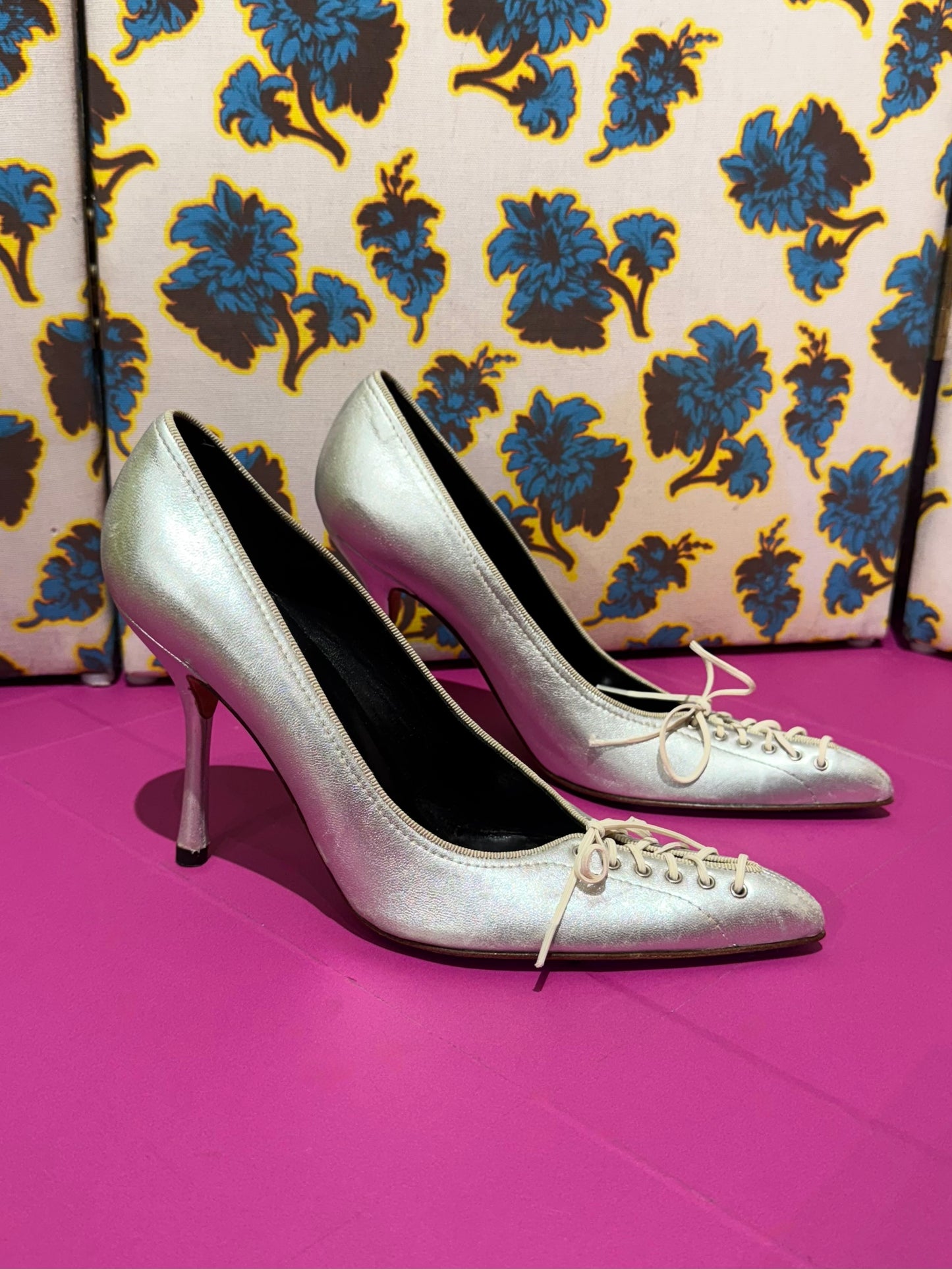 Gianni Versace S/S 2002 Silver Pumps