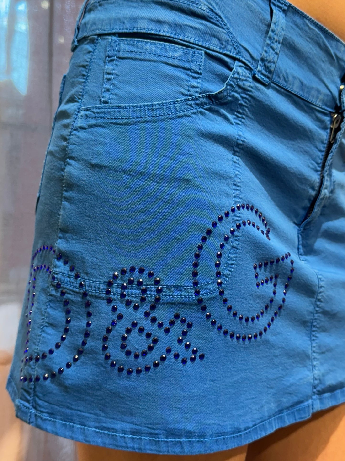 D&G Blue Bedazzled Mini Skirt