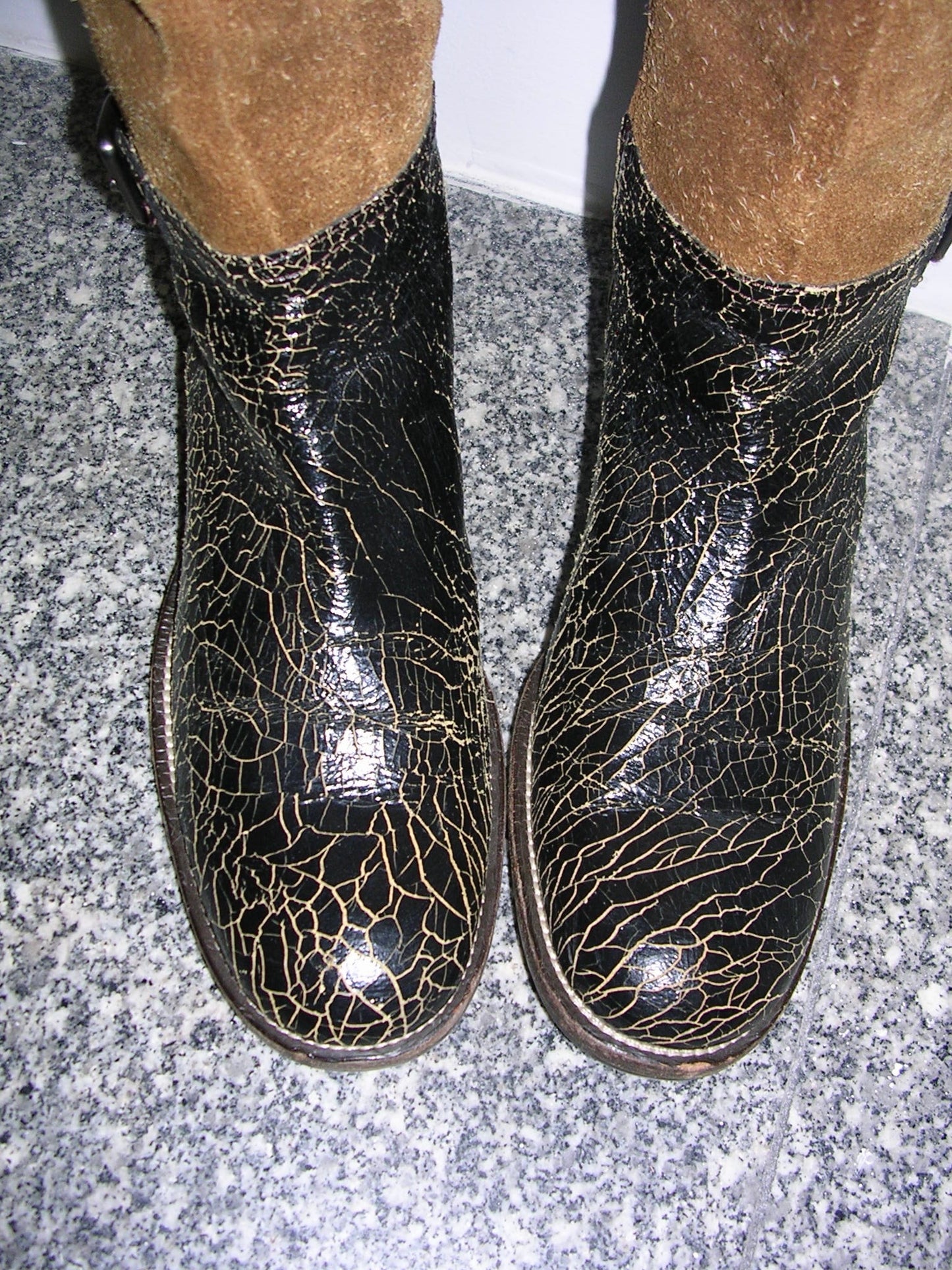Miu Miu Cracked Leather Riding Boots 39.5