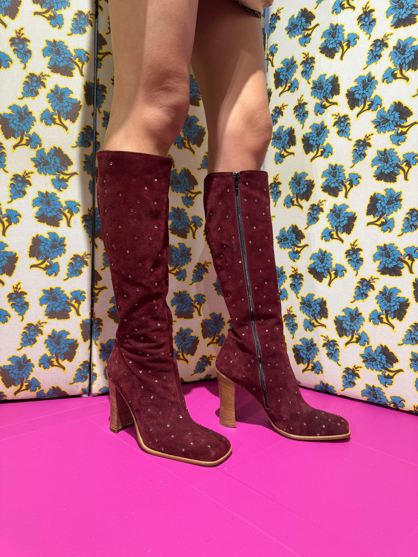 D&G 2000 Suede Swarovski Crystal Boots