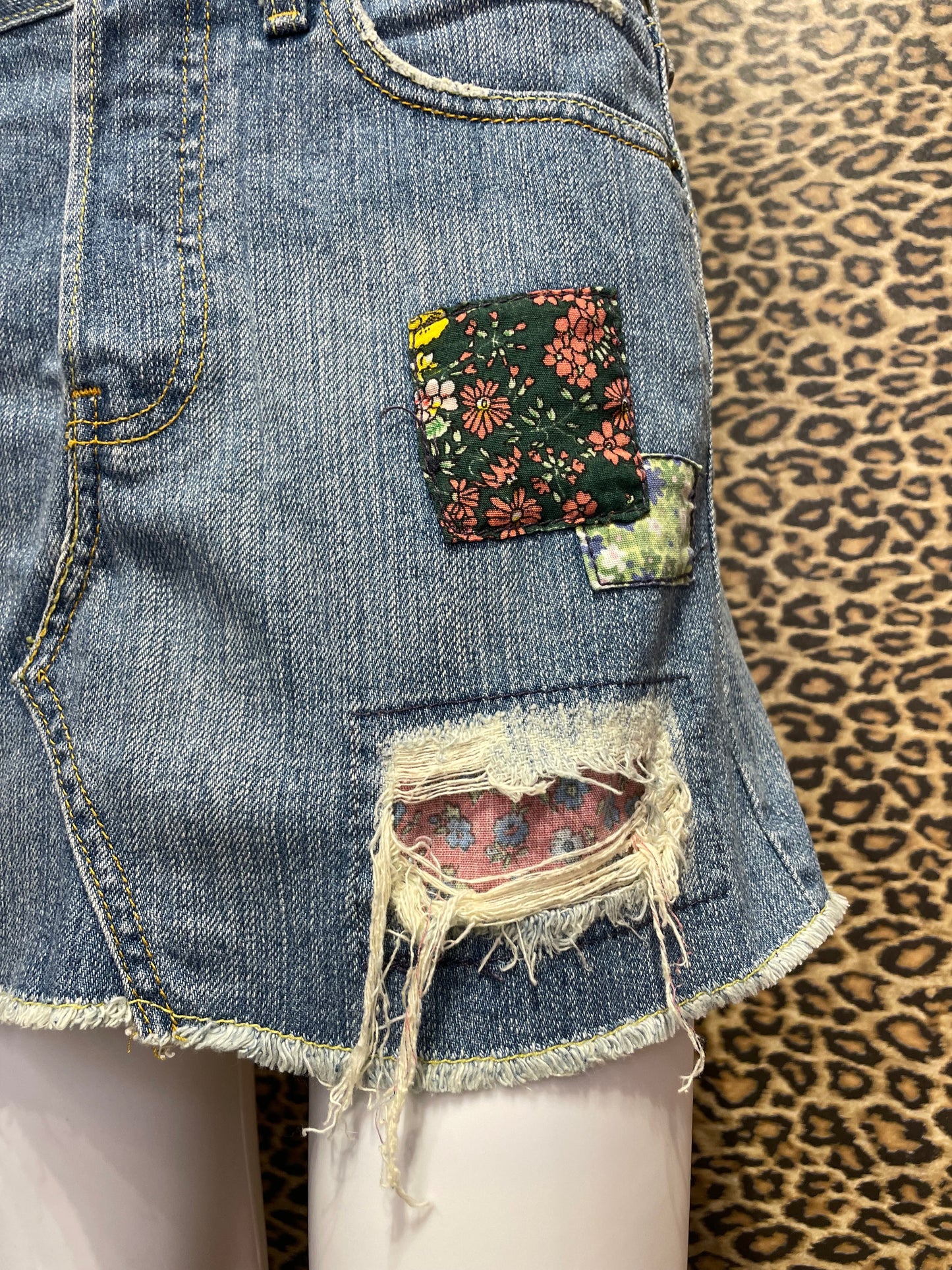 Levi’s Patchwork Denim Mini Skirt