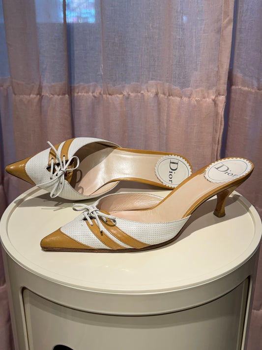 Dior Lace Up Mules 38