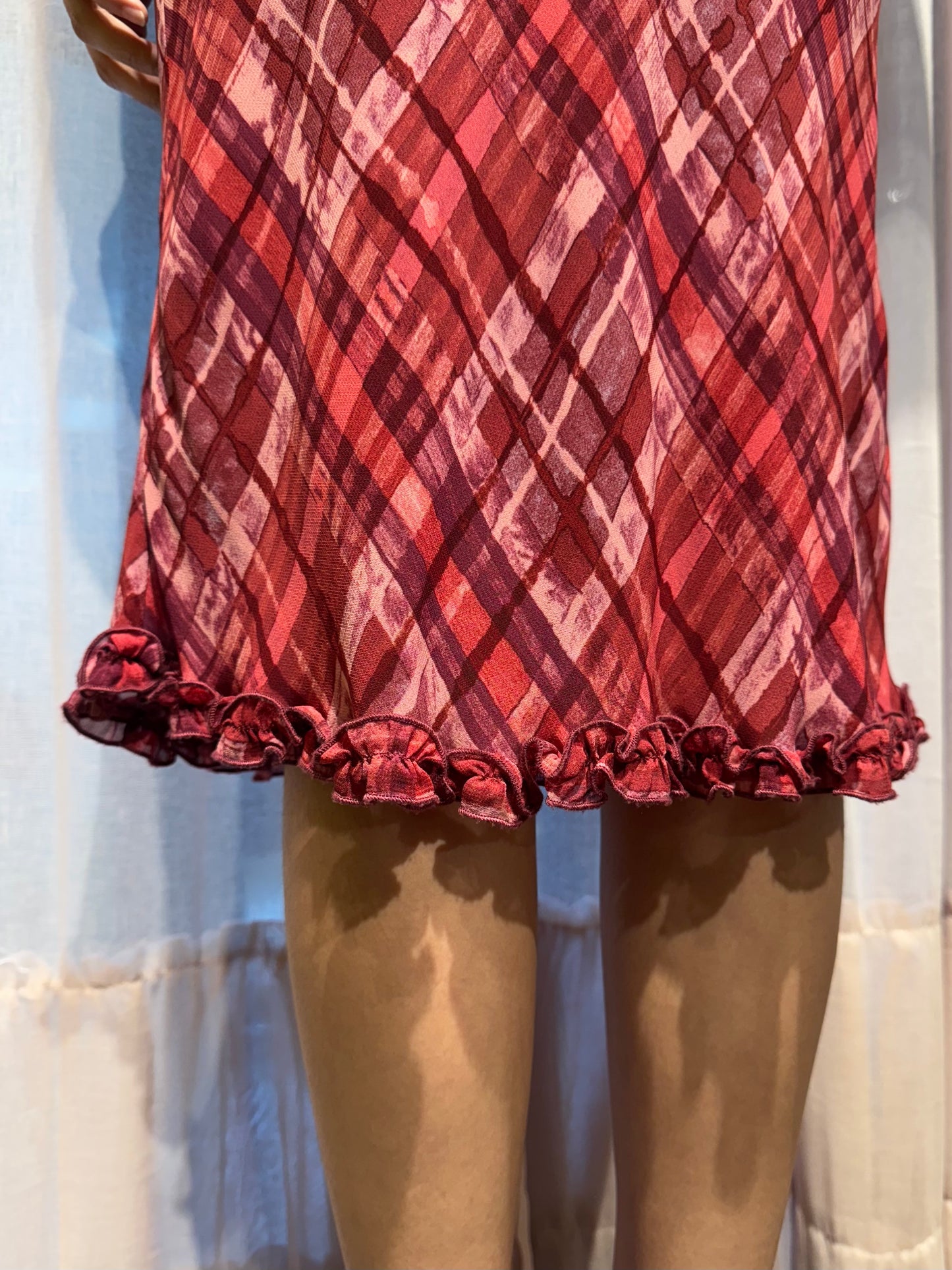 Blugirl Magenta Plaid Skirt