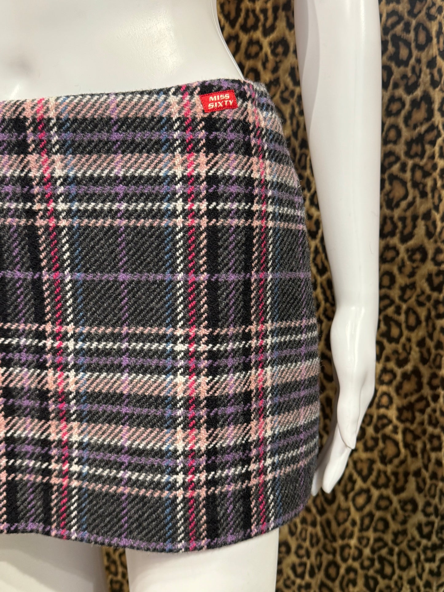 Miss Sixty Purple Plaid Mini Skirt