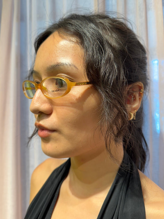 Prada Brown Crystal Eyeglasses