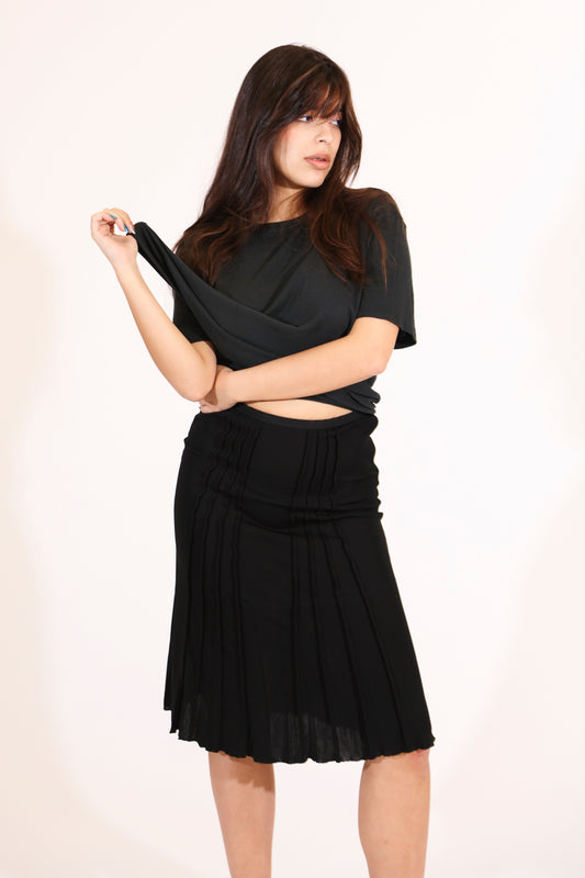 Jean Paul Gaultier Black Sheer Skirt