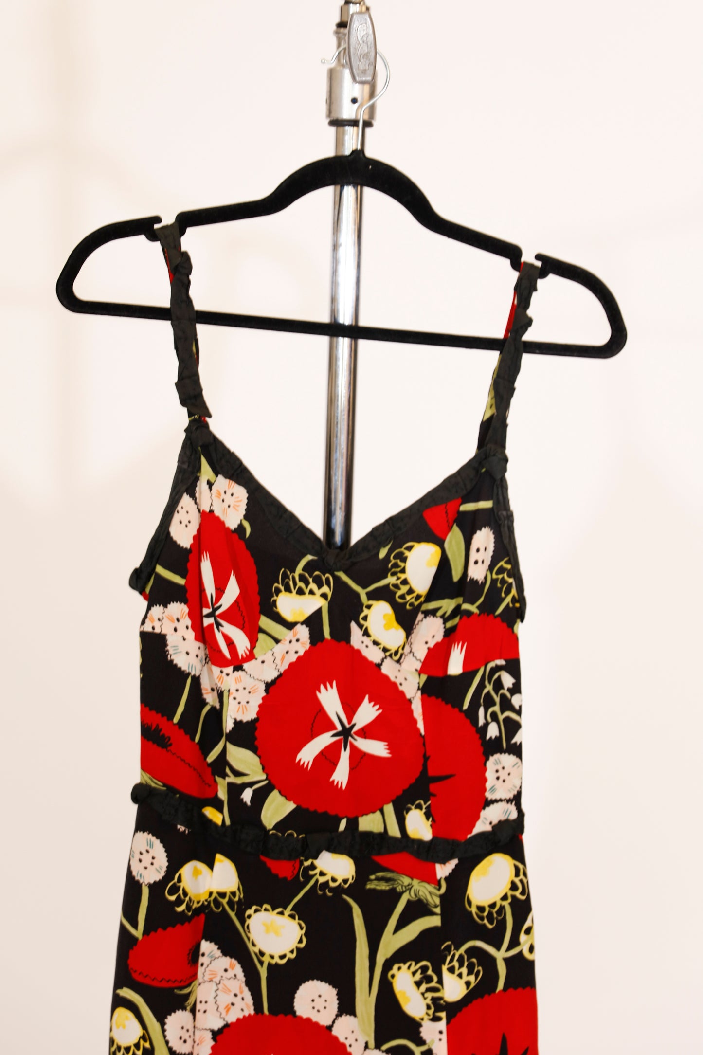 Moschino Red and Black Flower Dress