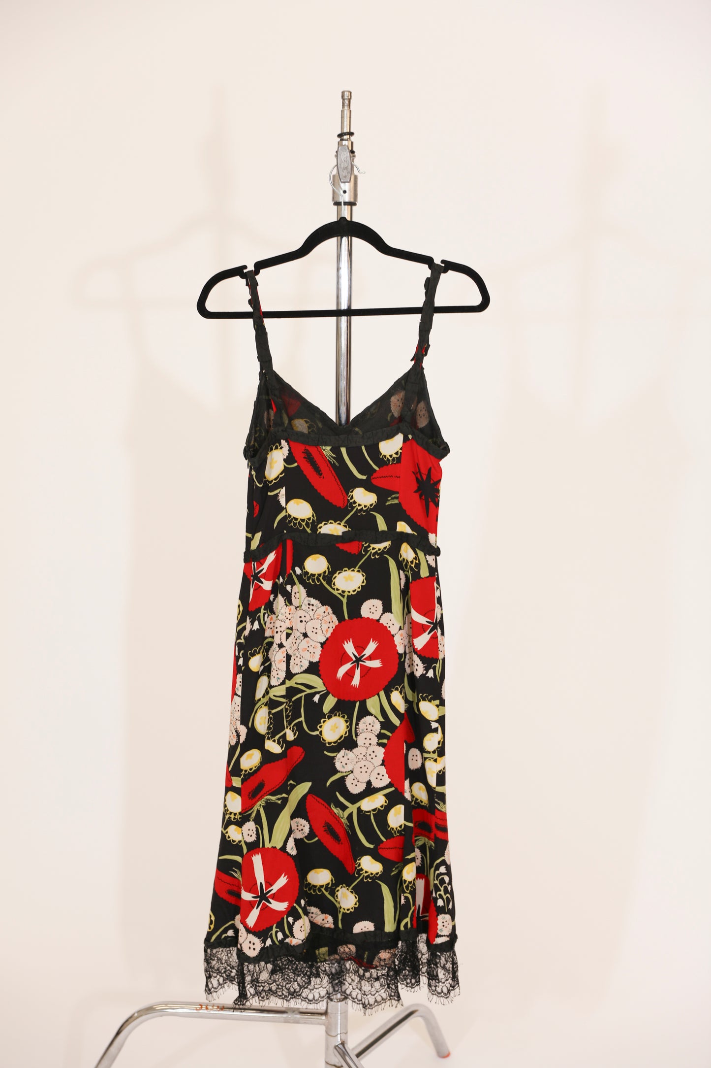 Moschino Red and Black Flower Dress