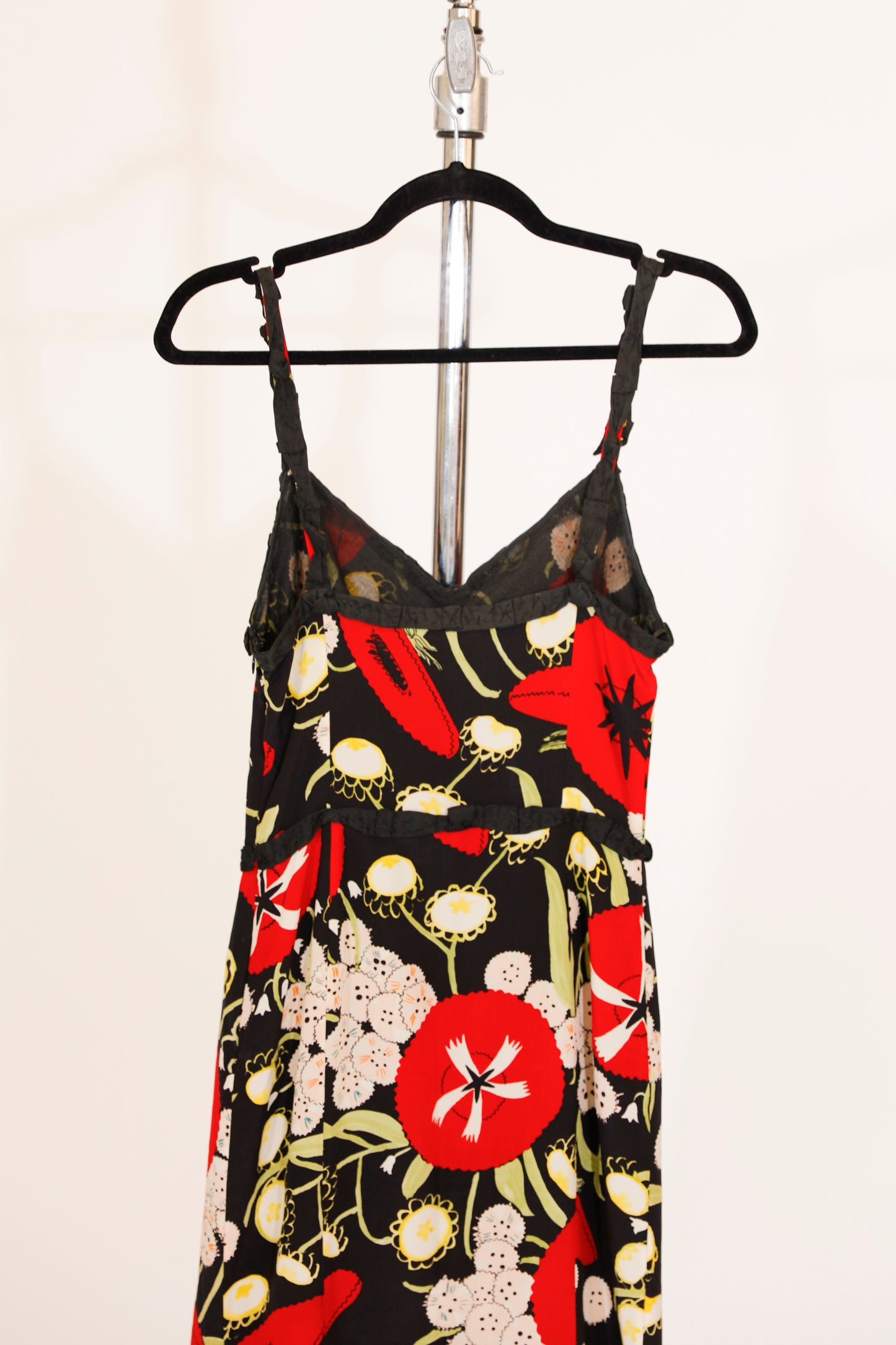 Moschino Red and Black Flower Dress