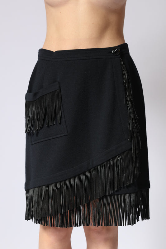YSL Rive Gauche Fringe Skirt