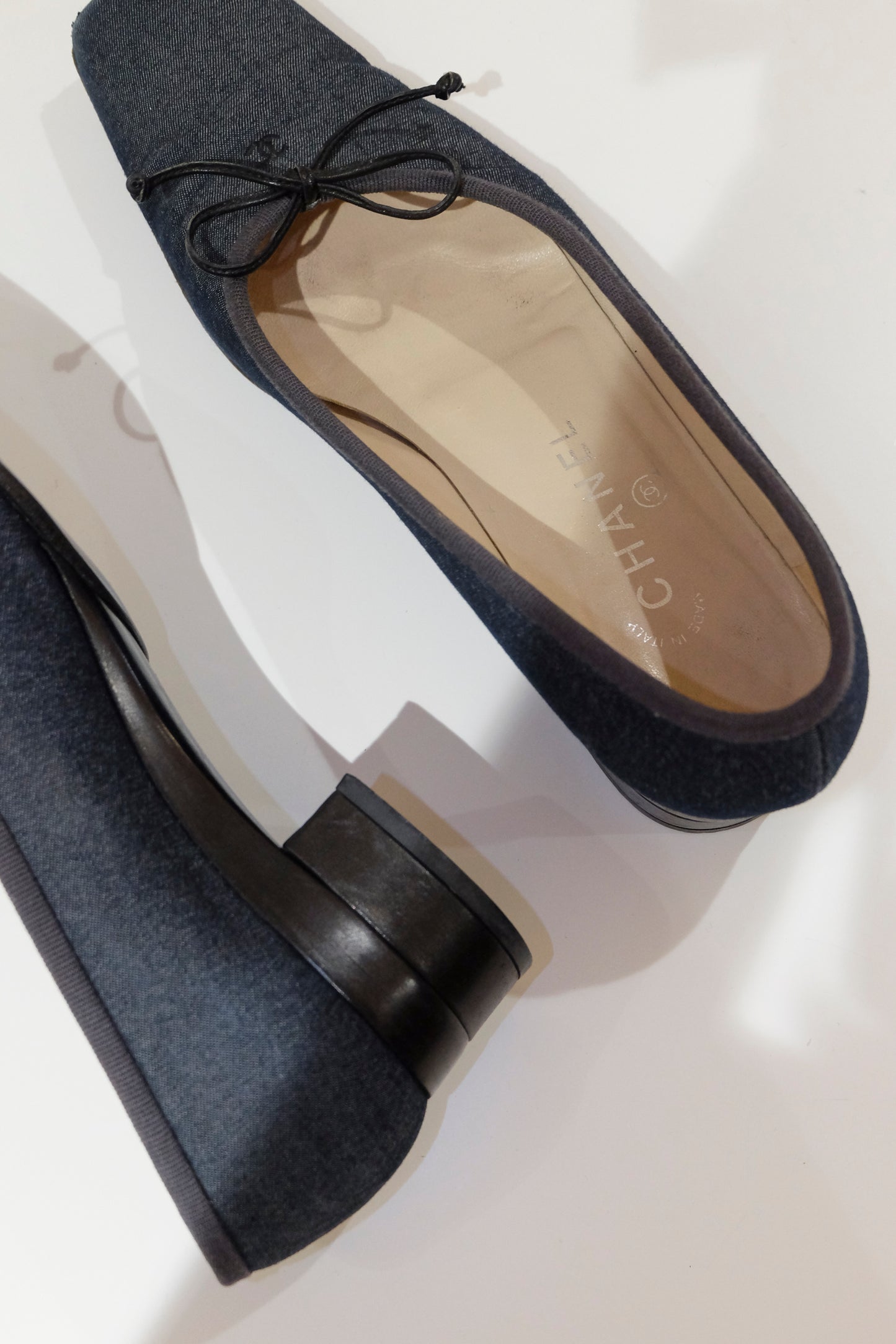 Chanel Denim Square Toe Pump