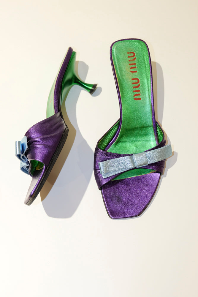 Miu Miu Metallic Mules