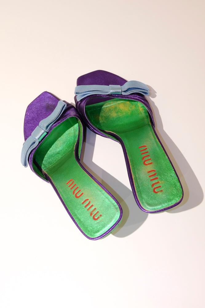 Miu Miu Metallic Mules