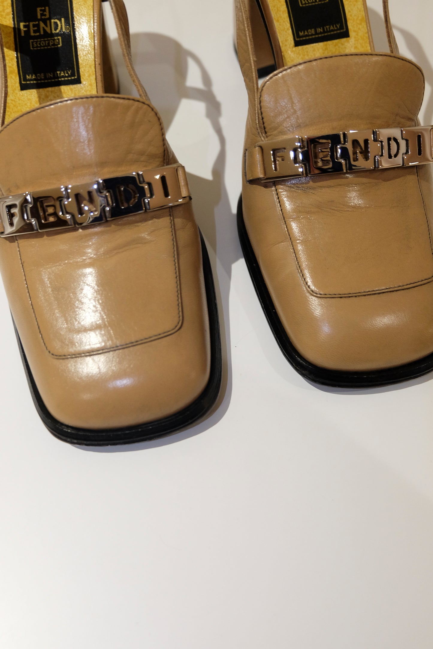 Fendi Leather Loafer Pumps