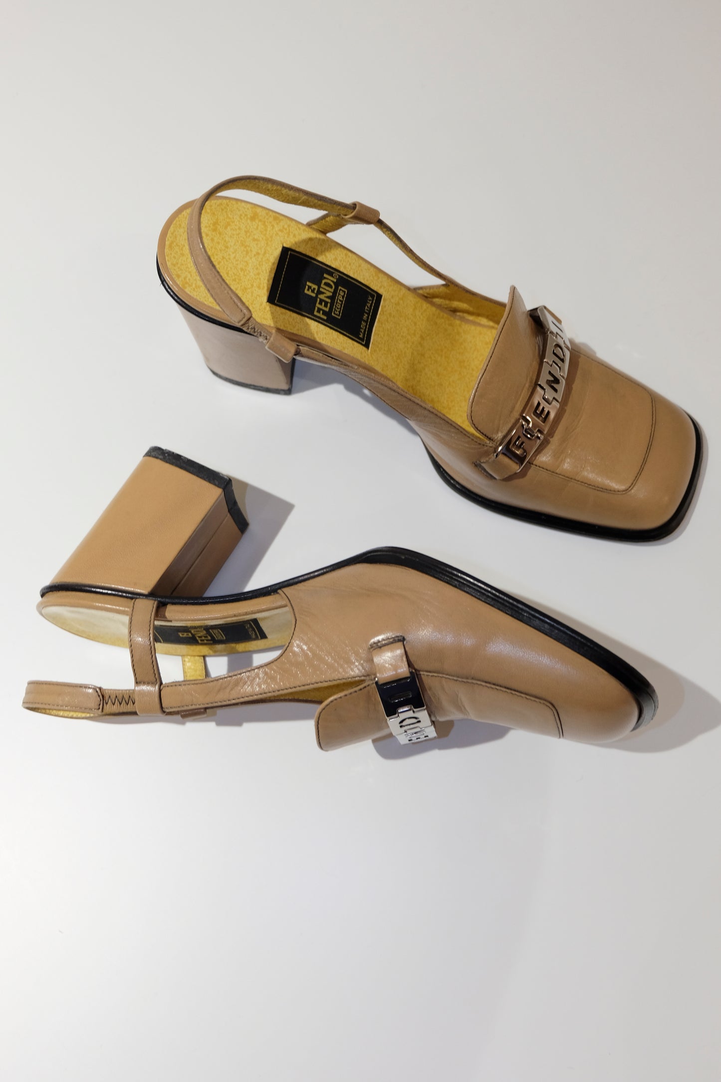 Fendi Leather Loafer Pumps