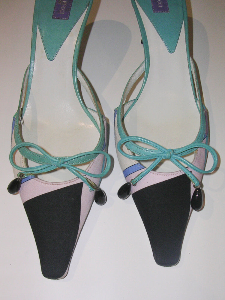 Emilio Pucci Blue Mules