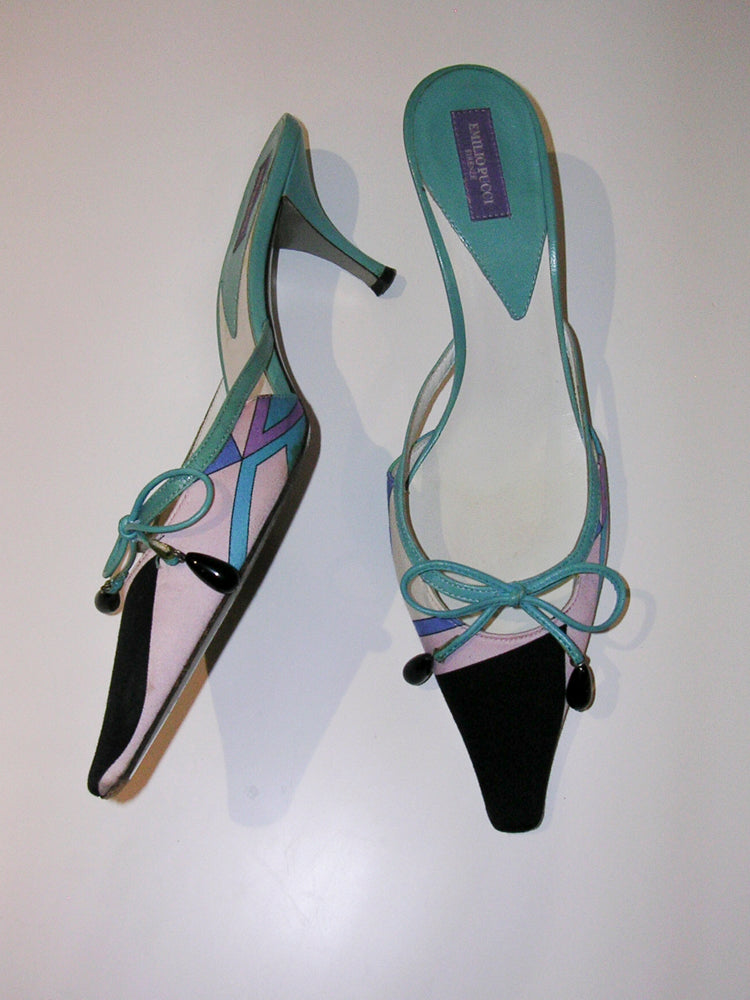 Emilio Pucci Blue Mules
