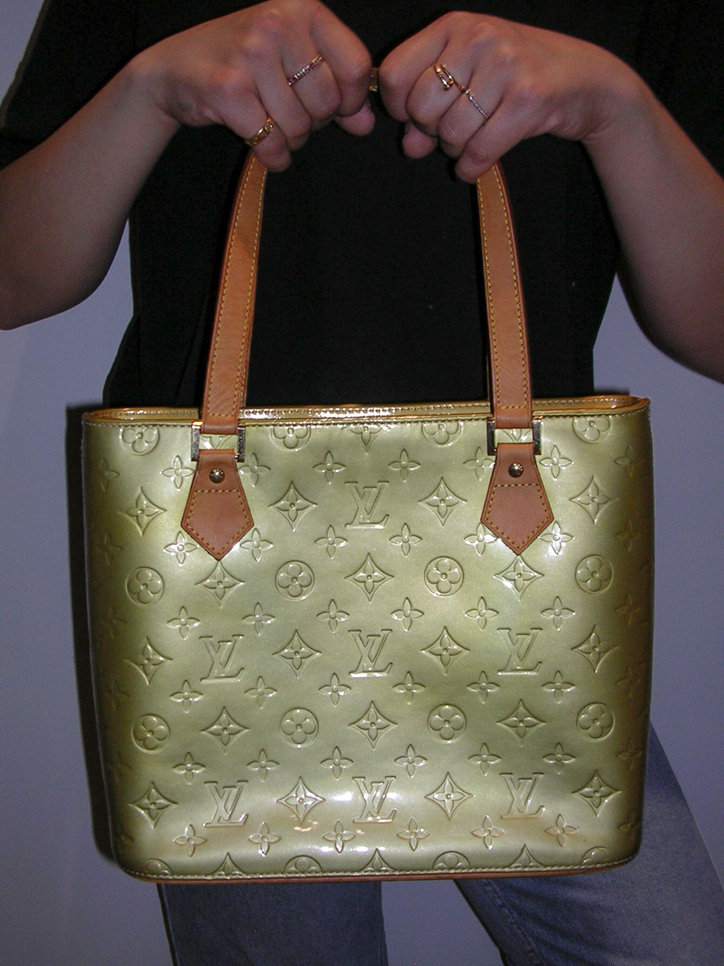 Louis Vuitton Green Vernis Houston Bag